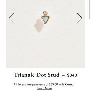 Pamela Love opal and diamond triangle dot stud single gold earring